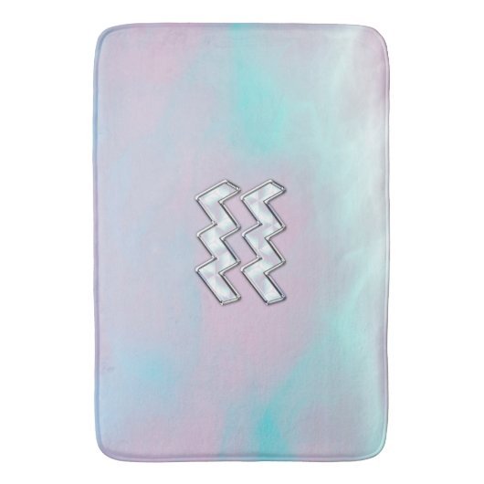 Aquarius Zodiac Sign Pastels Moeder van het pareld Badmat (Voorkant Verticaal)