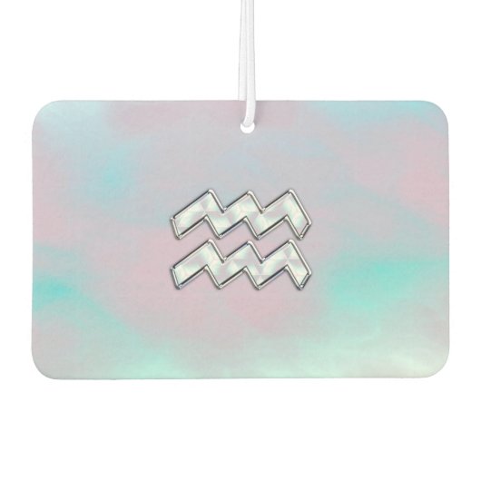 Aquarius Zodiac Sign Pastels Moeder van het pareld Luchtverfrisser (Voorkant)