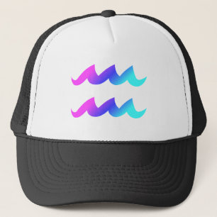 Aquarius Zodiac Sign Pink Blue Aqua Gradient Trucker Pet