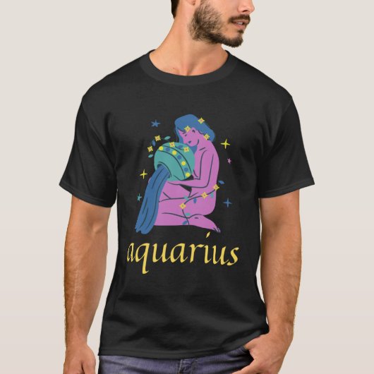 Aquarius Zodiac Sign s Astrology Horoscope T-shirt (Voorkant)