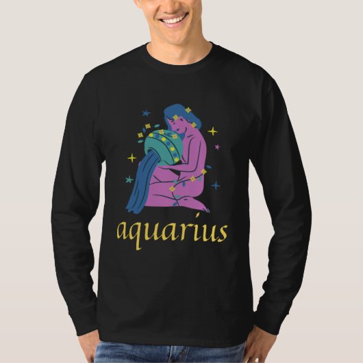 Aquarius Zodiac Sign s Astrology Horoscope T-shirt (Voorkant)
