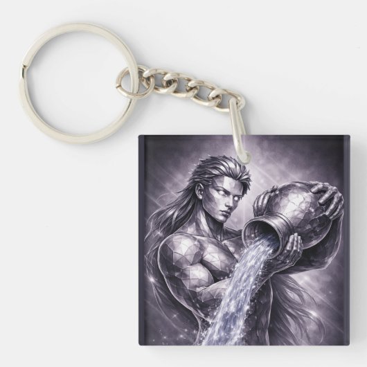 aquarius zodiac sign sleutelhanger (Voorkant)
