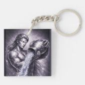 aquarius zodiac sign sleutelhanger (Achterkant)