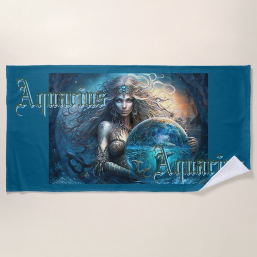 Aquarius Zodiac Sign Strandlaken (Voorkant)