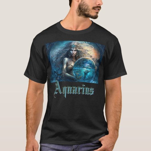 Aquarius Zodiac Sign T-shirt (Voorkant)