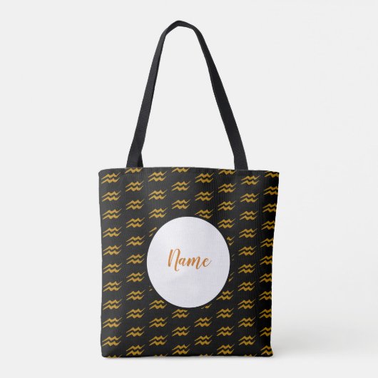 Aquarius Zodiac Sign Tote Bag (Achterkant)