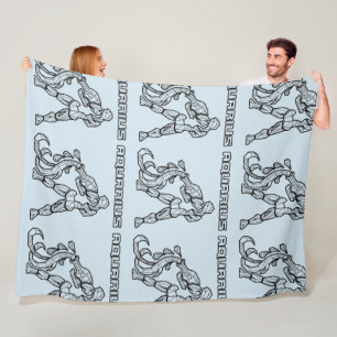 Aquarius Zodiac Sign (Transparant) Fleece Deken