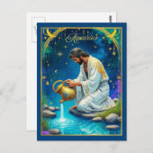 Aquarius Zodiac Sign Under a Starry Sky Briefkaart (Voorkant / Achterkant)