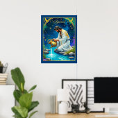 Aquarius Zodiac Sign Under a Starry Sky Poster (Thuiskantoor)