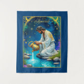Aquarius Zodiac Sign Under a Starry Sky Wandkleed (Voorkant)