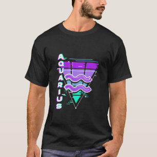 Aquarius Zodiac Sign Vaporwave esthetics 80s 90s T-shirt