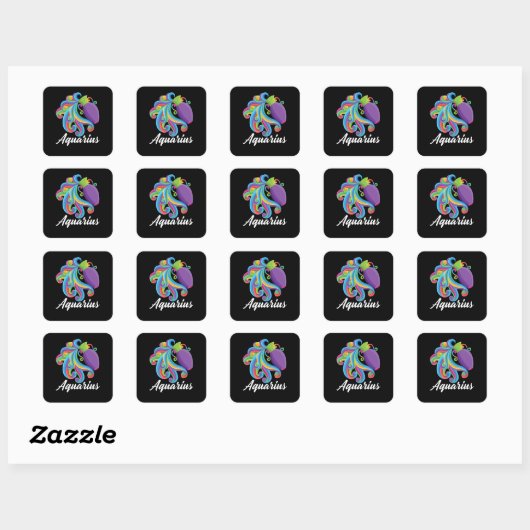 Aquarius Zodiac Sign Vierkante Sticker (Vel)