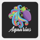 Aquarius Zodiac Sign Vierkante Sticker (Voorkant)