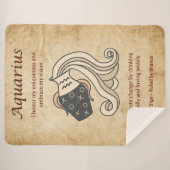 Aquarius Zodiac Sign with Affirmations Sherpa Deken (Voorkant (horizontaal))