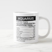 Aquarius Zodiac Sign with Nutrition Facts Grote Koffiekop (Rechts)
