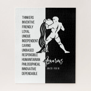 Aquarius Zodiac Sign., zwart-wit Legpuzzel