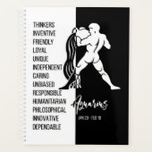 Aquarius Zodiac Sign., zwart-wit Planner (Voorkant)
