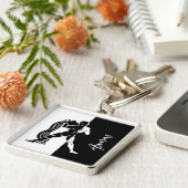 Aquarius Zodiac Sign., Zwarte & Witte Sleutelhange Sleutelhanger (Zijkant)