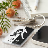 Aquarius Zodiac Sign., Zwarte & Witte Sleutelhange Sleutelhanger (Voorkant Rechts)