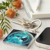 Aquarius Zodiac Sleutelhanger (Voorkant Rechts)