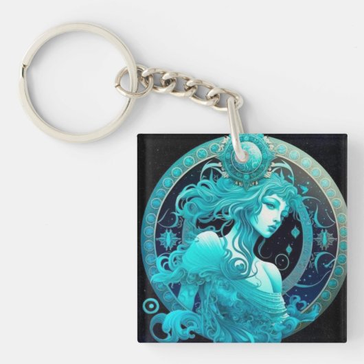 Aquarius Zodiac Sleutelhanger (Voorkant)