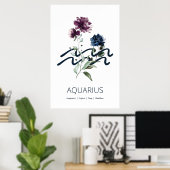 Aquarius Zodiac Star Sign Art Print (Thuiskantoor)