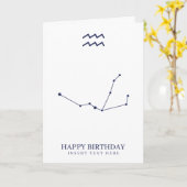 Aquarius Zodiac Star Sign Custom Birthday Kaart (Gele Bloem)