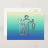 Aquarius Zodiac Star Sign in Light Silver Briefkaart (Voorkant / Achterkant)