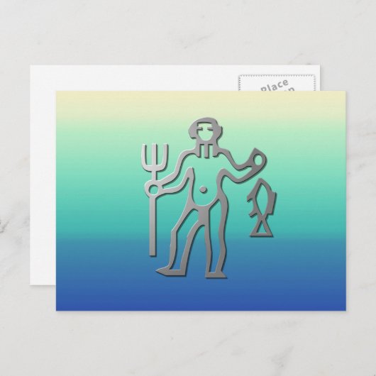 Aquarius Zodiac Star Sign in Light Silver Briefkaart (Voorkant / Achterkant)