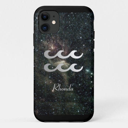 Aquarius Zodiac Star Sign Universe Case-Mate iPhone Case (Achterkant)