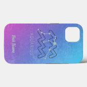 Aquarius Zodiac Star Sign Waterverf Horoscope Case-Mate iPhone Case (Achterkant (horizontaal))