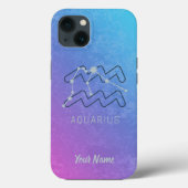 Aquarius Zodiac Star Sign Waterverf Horoscope Case-Mate iPhone Case (Achterkant)