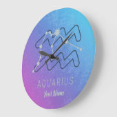 Aquarius Zodiac Star Sign Waterverf Horoscope Grote Klok (Hoek)
