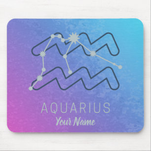 Aquarius Zodiac Star Sign Waterverf Horoscope Muismat