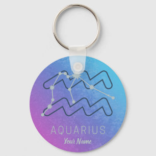 Aquarius Zodiac Star Sign Waterverf Horoscope Sleutelhanger