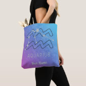 Aquarius Zodiac Star Sign Waterverf Horoscope Tote Bag (Dichtbij)