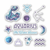 Aquarius Zodiac Sticker Collection (Voorkant)