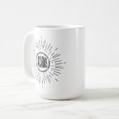 Aquarius Zodiac Sunburst Typography Astrology Grap Koffiemok (Voorkant links)