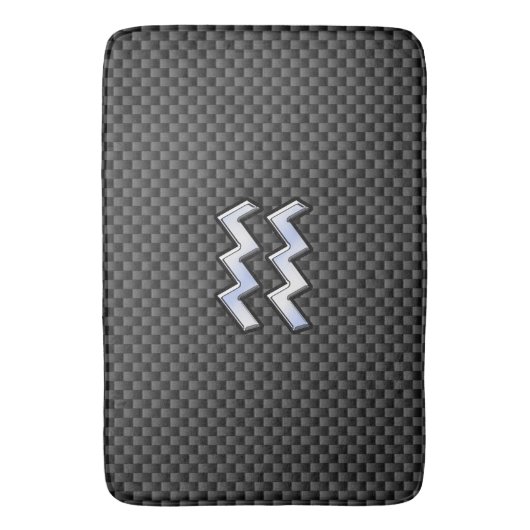 Aquarius Zodiac Symbol Carbon Fiber Decor Badmat (Voorkant Verticaal)
