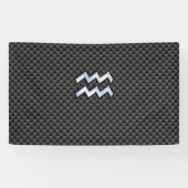 Aquarius Zodiac Symbol Carbon Fiber Decor Spandoek (Horizontaal)