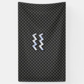 Aquarius Zodiac Symbol Carbon Fiber Decor Spandoek (Verticaal)
