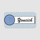 Aquarius Zodiac Symbol Element van K Yoncich Naamplaatje (Voorkant)
