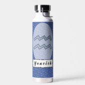 Aquarius Zodiac Symbol Element van K Yoncich Waterfles (Links)