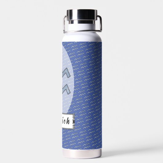 Aquarius Zodiac Symbol Element van K Yoncich Waterfles (Achterkant)