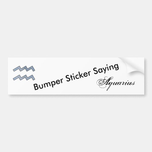 Aquarius Zodiac Symbol Element van Kenneth Yoncich Bumpersticker (Voorkant)