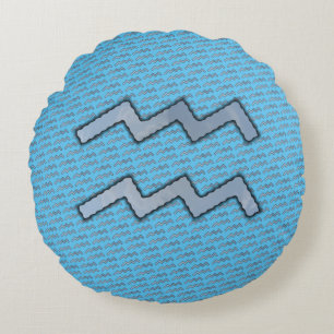 Aquarius Zodiac Symbol Element van Kenneth Yoncich Rond Kussen