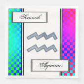 Aquarius Zodiac Symbol Element van Kenneth Yoncich Servetten (Voorkant)