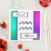 Aquarius Zodiac Symbol Element van Kenneth Yoncich Servetten (Insitu)