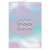 Aquarius Zodiac Symbol op moeder van Pearl Nacre (Voorkant)