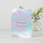 Aquarius Zodiac Symbol op moeder van Pearl Nacre (Staand voorkant)